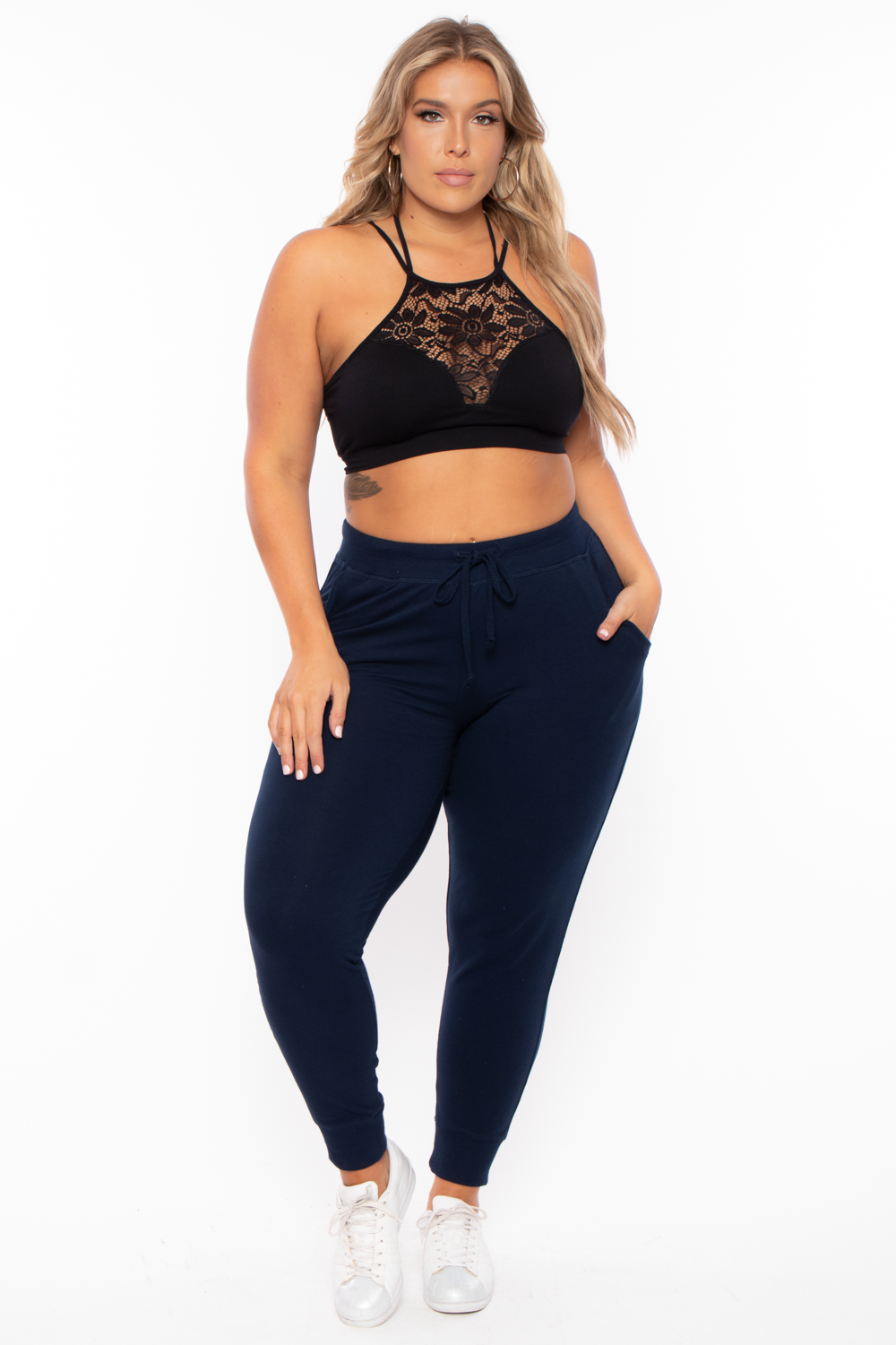 Plus Size Sweat Jogger - Navy - Curvy Sense