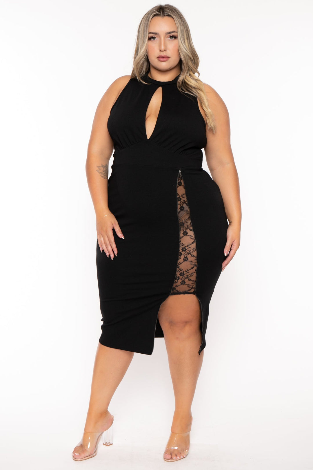 Curvy Sense Dresses 1X / Black Plus Size Desiree Day To Night Dress - Black