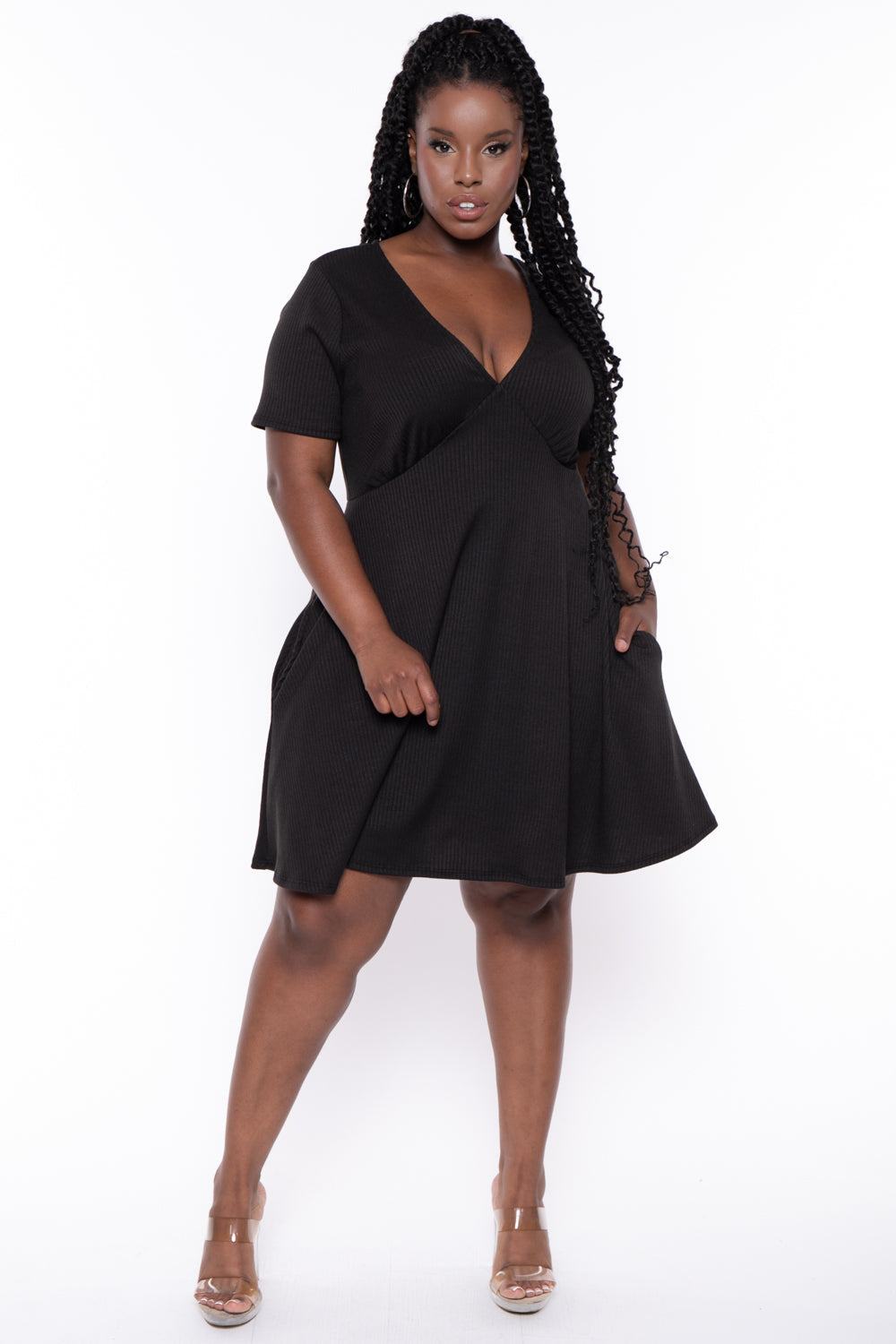 Curvy Sense Dresses Plus Size Ellie Flare Dress - Black