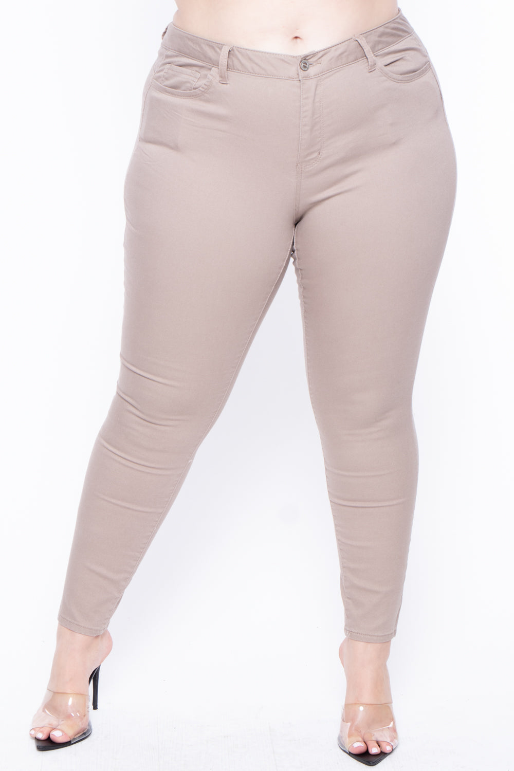 Plus Size Skinny Jean - Khaki - Curvy Sense