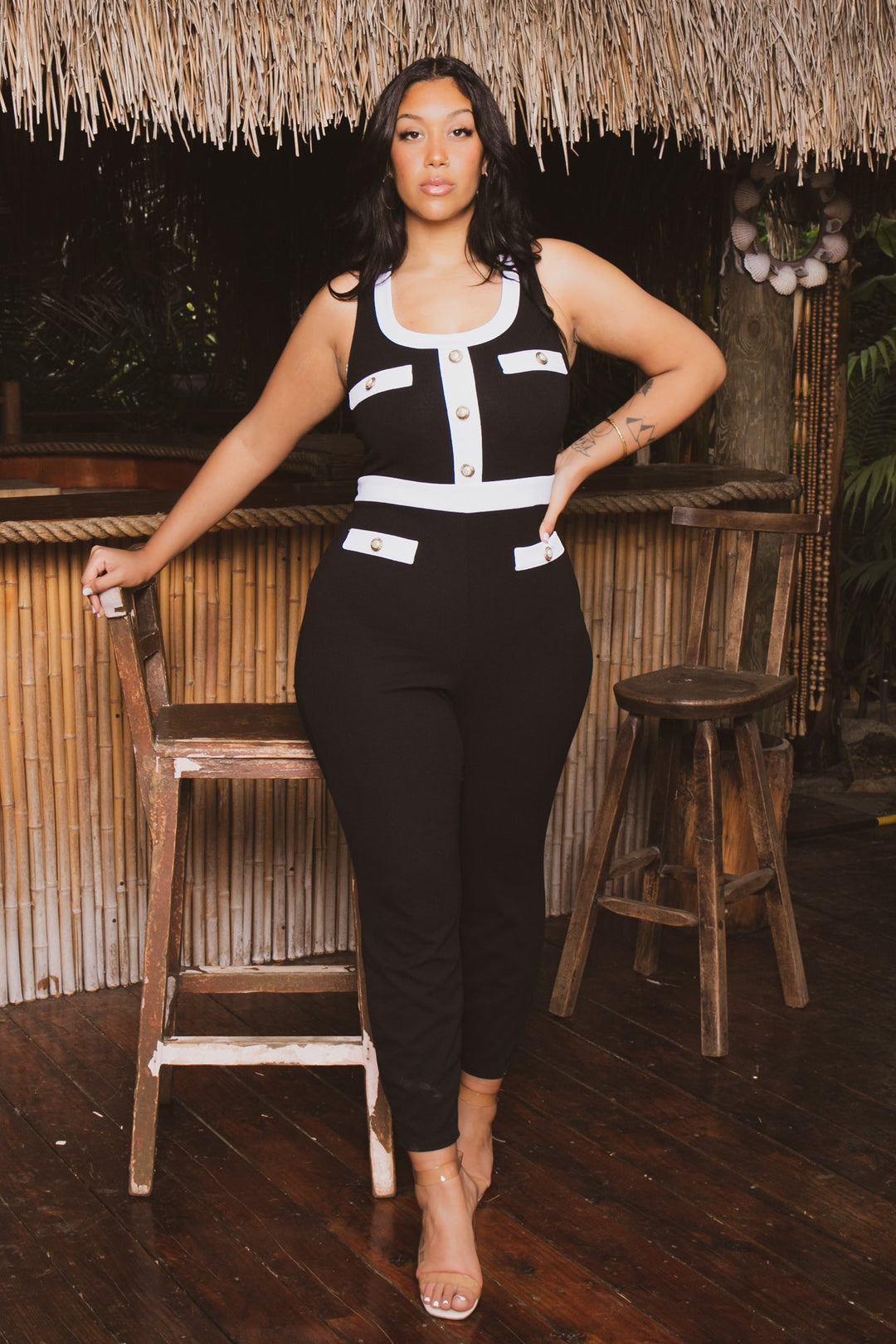 Curvy Sense Jumpsuits and Rompers 1X / Black Plus Size Jaleesa   Jumpsuit- Black